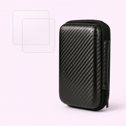 2 Glass Screen Protector + Carrying Bag for Retro Handheld Console